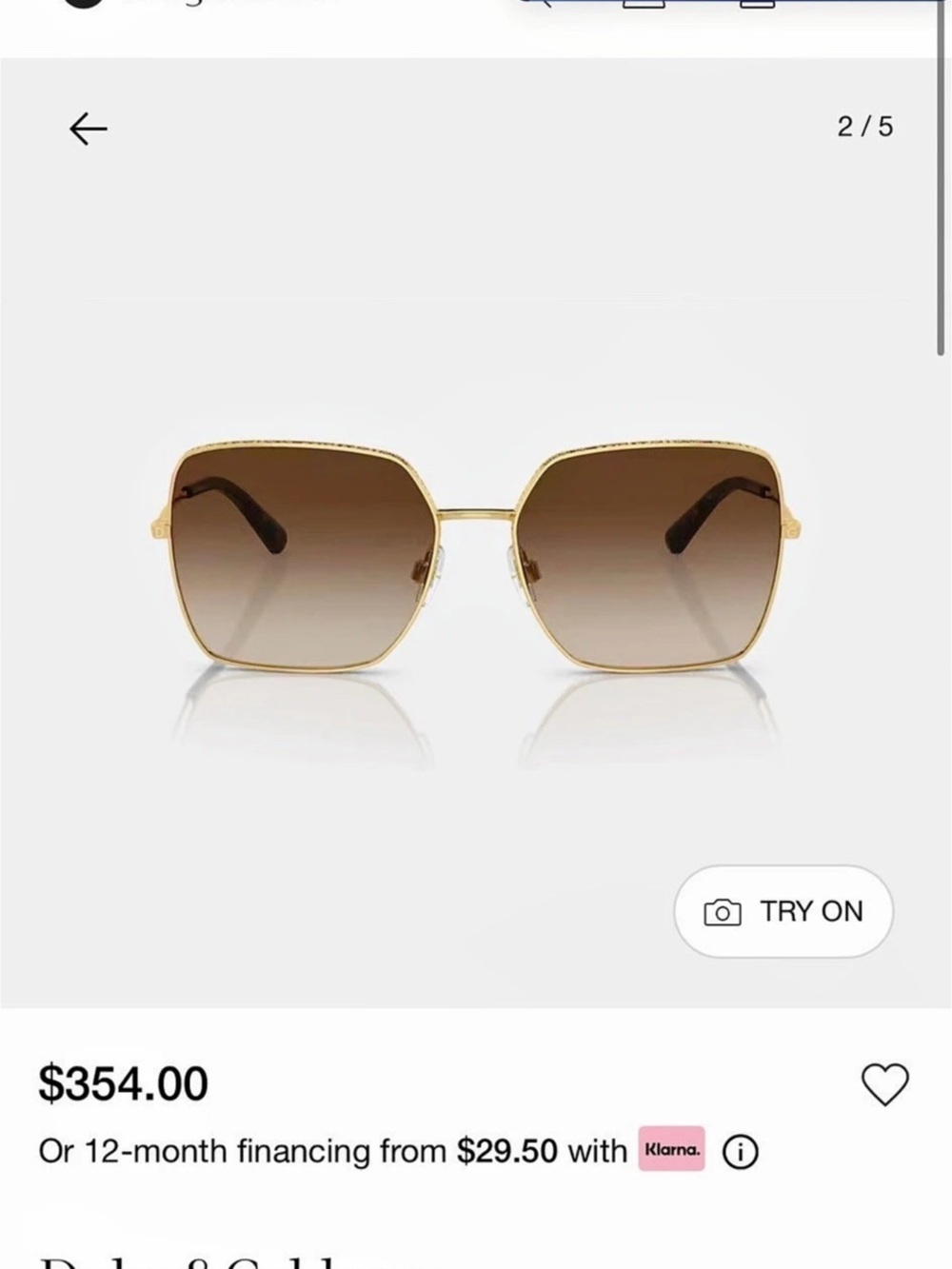 Dolce & Gabbana DG2279 Square Sunglasses Brown & Gold